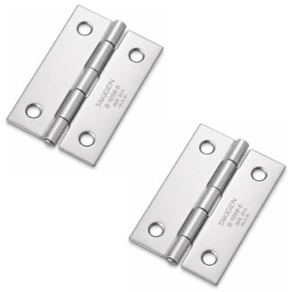 2 kusy vysoce kvalitního šroubovacího pantu, vyrobené z nerezové oceli SUS304, nosnost: 4,5 kg (10 lbs), 38 mm (1-1/2"), B-1059-5. Robustní plochý pant pro strojní dveře, údržbové poklopy a mnoho dalšího, od TAKIGEN (Japonsko)