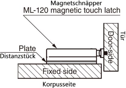4 kusy distanční desky, vyrobené z polyacetalu, povrch: hnědý, 70 mm (2-3/4"), ML-120-DP4-BR. Kompenzační deska pro magnetické západky ML-120BR, ML-120W a ML-120BL od Sugatsune, Sugatsune / LAMP® (Japonsko) - Obrázek 3
