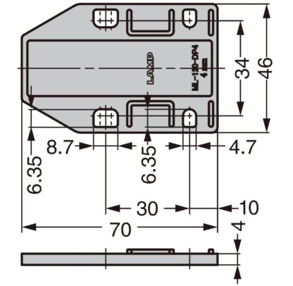 4 kusy distanční desky, vyrobené z polyacetalu, povrch: bílý, 70 mm (2-3/4"), ML-120-DP4-WT. Kompenzační deska pro magnetické západky ML-120BR, ML-120W a ML-120BL od Sugatsune, Sugatsune / LAMP® (Japonsko) - Obrázek 2