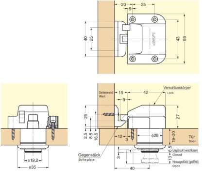 Vysoce kvalitní patentka s funkcí kliky, vyrobená z mosazi, povrch: chromovaná, provedení: kulaté, TLP-CR a TLP-LBM(W). Pevný patentkový uzávěr pro karavany, jachty a mnoho dalšího, od Sugatsune / LAMP® (Japonsko) - Image 3