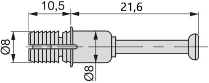 20 ks rozpěrných šroubů, vyrobeno z oceli a plastu, povrch: pozinkovaný, 21,6 mm (27/32"), 5912805. Rozšiřitelná připojovací kotva pro excentrické konektory, police, díly skříněk a mnoho dalšího, od EMUCA - Image 2