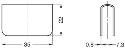 Protiplech pro tloušťku skla 5 mm (13/64"), vyrobený z oceli, povrch: černý, 35 mm (1-3/8"), K-110B. Protějšek na dvířka vitríny, magnetický mucholapač a mnoho dalšího, od Sugatsune / LAMP® (Japonsko) - Obrázek 2
