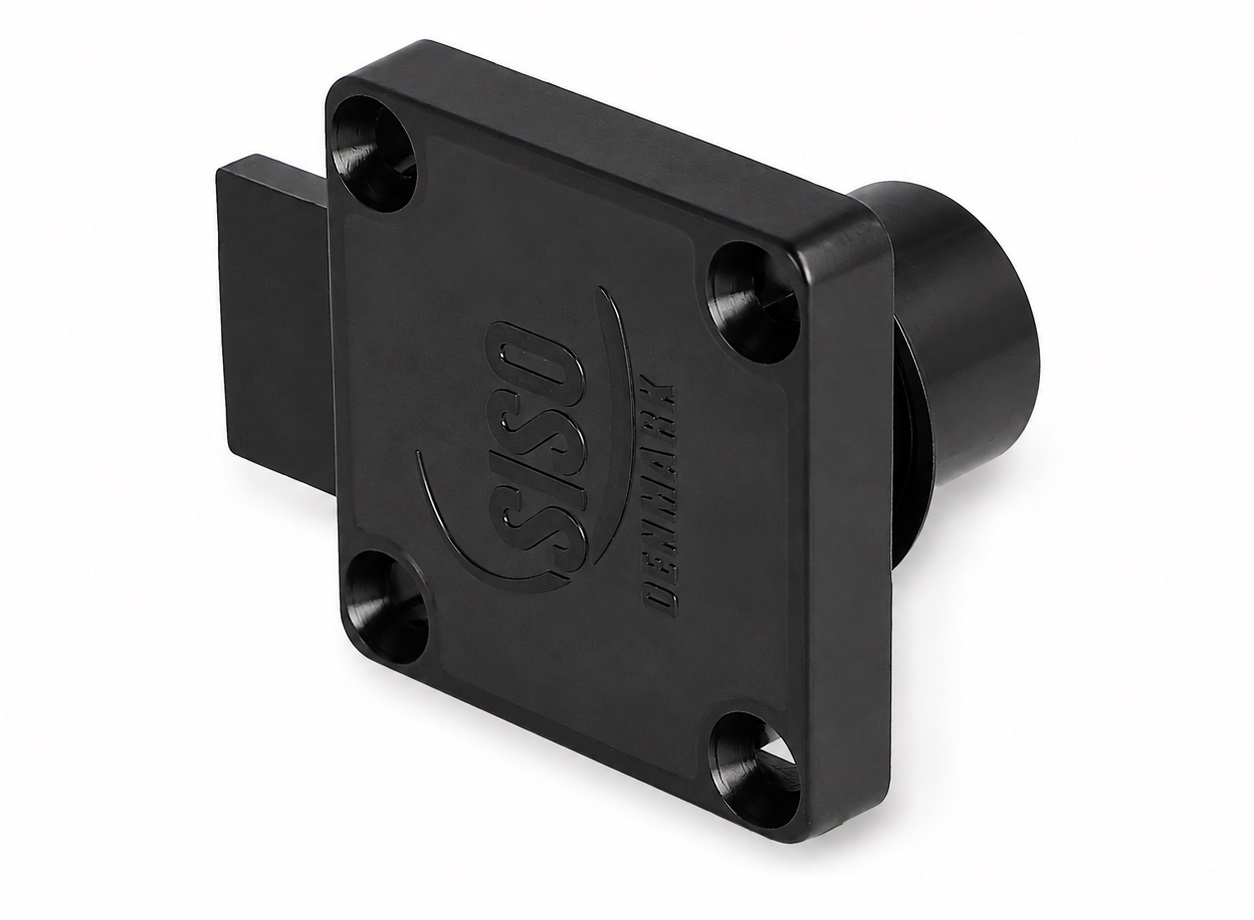 Vysoce kvalitní zámek na krabici, povrch: černý, ⌀19 mm (3/4"), verze: levé zavírání, 14.01.062-5. Robustní šroubovací zámek pro dveře skříněk, dveře nábytku, kancelářské skříně, kartotéky a mnoho dalšího, od SISO Dánsko - Obrázek 2