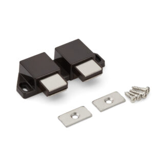 Kompakter Magnet-Druckschnäpper, inkl. Gegenplatte ML-30WBR, 25 mm (63/64″) von Sugatsune, braun, Ausführung: mit 2 Stößeln. Produktbild
