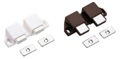 Kompaktní magnetická klopa, včetně protidesky, povrch: hnědá, 25 mm (63/64"), verze: se 2 písty, ML-30WBR. Dvojitý otvírač dveří pro nábytková dvířka, dvířka skříněk a mnoho dalšího, od Sugatsune / LAMP® (Japonsko) - Obrázek 4