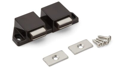 Kompaktní magnetická klopa, včetně protidesky, povrch: hnědá, 25 mm (63/64"), verze: se 2 písty, ML-30WBR. Dvojitý otvírač dveří pro nábytková dvířka, dvířka skříněk a mnoho dalšího, od Sugatsune / LAMP® (Japonsko) - Obrázek 3
