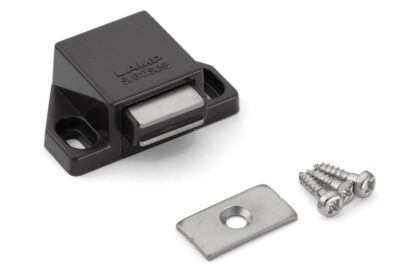 2 kusy kompaktní magnetické západky, včetně protidesky, povrch: hnědý, 25 mm (63/64"), ML-30SBR. Prostorově úsporný otvírač dveří push-to-open pro nábytková dvířka, dvířka skříněk a mnoho dalšího, od Sugatsune / LAMP® (Japonsko) - Image 4