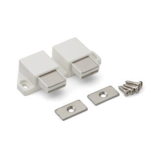 Kompaktní magnetická zacvakávací klapka, včetně protidesky ML-30WW, 25 mm (63/64") od Sugatsune, bílá, verze: se 2 písty.  Obrázek produktu