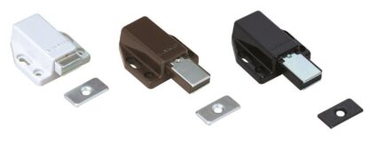 2 kusy vysoce kvalitních magnetických západek, včetně protidesky, povrch: hnědý, 38 mm (1-1/2"), ML-80BR. Otvírač dveří push-to-open pro nábytková dvířka, dvířka skříněk a mnoho dalšího, od Sugatsune / LAMP® (Japonsko) - Image 4