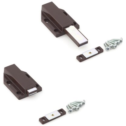 2 kusy magnetických západek, včetně protidesky ML-120BR, 38 mm (1-1/2") od Sugatsune, hnědá, verze: s dlouhým pístem. Obrázek produktu
