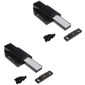2 kusy magnetických západek, včetně protidesky ML-120BL, 70 mm (2-3/4") Sugatsune, černé, verze: s dlouhým pístem.  Obrázek produktu