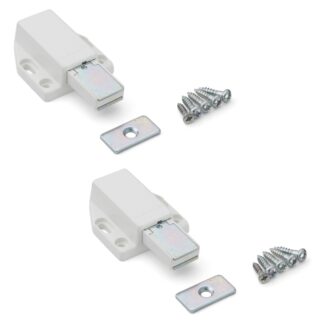 2 kusy Vysoce kvalitní magnetická západka, včetně protidesky ML-80W, 38 mm (1-1/2") od Sugatsune, bílá. Obrázek produktu