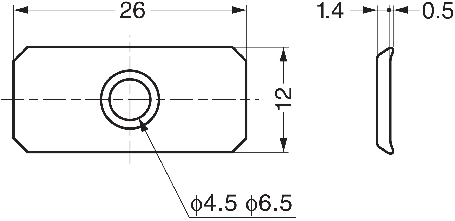 8 kusů obdélníkové magnetické protidesky s zapuštěným otvorem, povrch: chroman zinečnatý, 26 mm (1-1/32"), SP0207. Magnetický protějšek pro magnetické západky, magnetický zámek, dveře skříněk a mnoho dalšího, od Sugatsune / LAMP® (Japonsko) - Obrázek 2