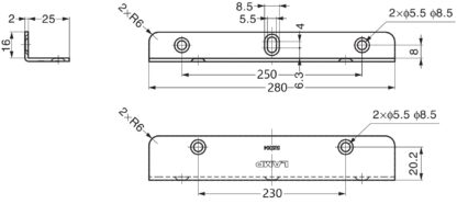 2 kusy vysoce kvalitních konzol polic z nerezové oceli, vyrobené z masivní nerezové oceli, nosnost: 130 kg (287 lbs), 280 mm (11.1"), SSA-280H. Podpěra police pro koupelnu, hotel, saunu, venkovní a mnoho dalšího, od Sugatsune / LAMP® (Japonsko) - Image 2