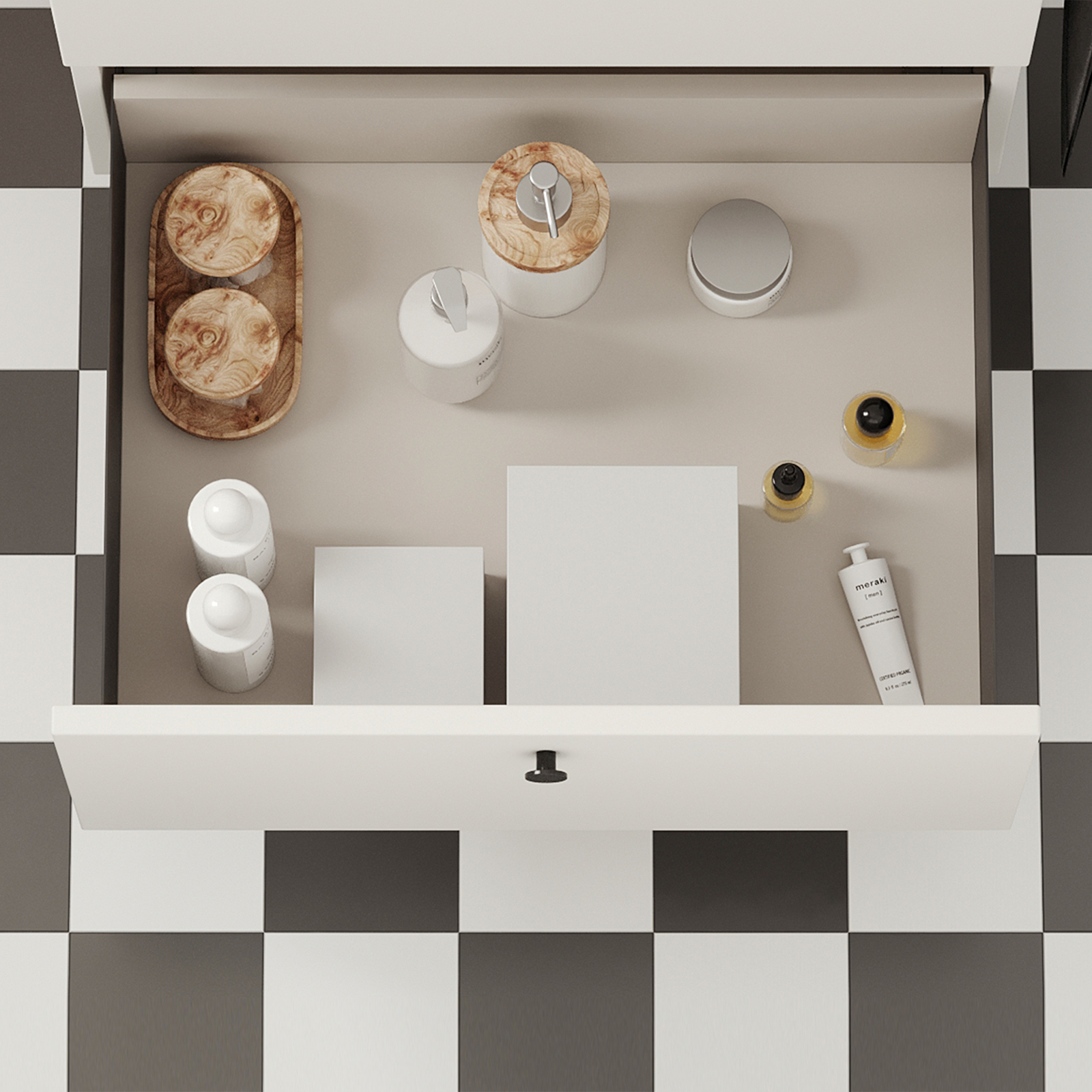 Sada zásuvek, s extra tenkými rámy, výška: 88 mm (3-15/32"), povrch: antracitově šedá, 500 mm (19-11/16"), verze: částečný výsuv s tlumením, 3275435. sada zásuvek na kuchyňský nábytek a mnoho dalšího, EMUCA - Obrázek 8