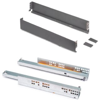 Sada zásuvek s extra tenkými rámy, výška: 88 mm (3-15/32"), povrch: antracitově šedá, 490 mm (19-19/64"), verze: plné prodloužení s měkkým zavíráním, 3275435. sada zásuvek na kuchyňský nábytek a mnoho dalšího, od EMUCA