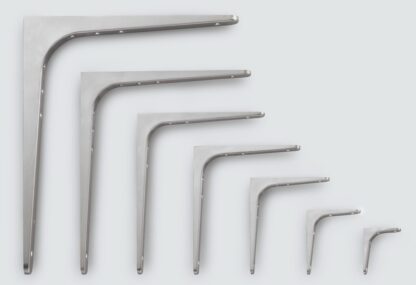 2 kusy vysoce kvalitního odolného montážního držáku, nosnost: 56 kg (124 lbs), povrch: černý, 240 mm (9,5"), BTK-240B. Odolný policový držák pro police, přepážku, polici, rohové spojení a mnoho dalšího, od Sugatsune / LAMP® (Japonsko) - Obrázek 6