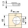 Miskový závěs, Soft-Close, Nacvakávací montáž, 3D nastavení, včetně montážní desky, povrch: černý nikl, provedení: přisazený, 1040052. hrncový závěs pro nábytek, skříně a mnoho dalšího, EMUCA - Obrázek 2