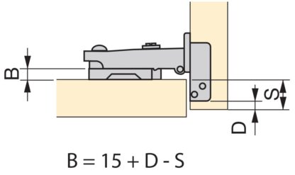 Miskový závěs, Soft-Close, Nacvakávací montáž, 3D přestavitelný, vč. montážní desky, povrch: poniklovaný, provedení: přisazený, 1040007. hrncový závěs pro nábytek, skříně a mnoho dalšího, EMUCA - Image 4